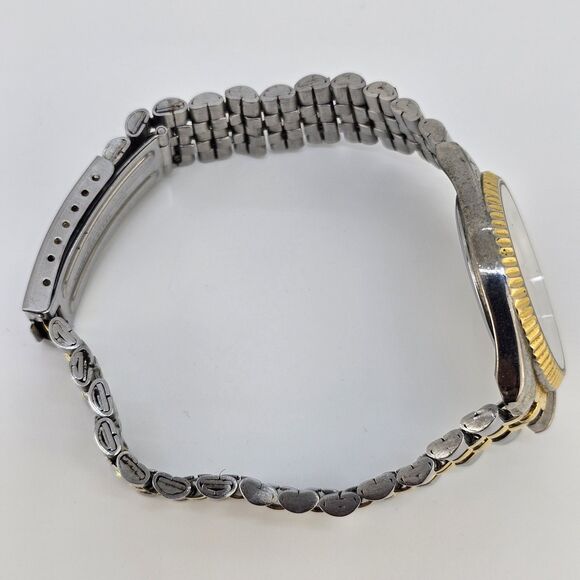 VTG Cosort Men's Watch 36MM Gold Dial Two Tone Band Up to 8" New Battery - Picture 12 of 15